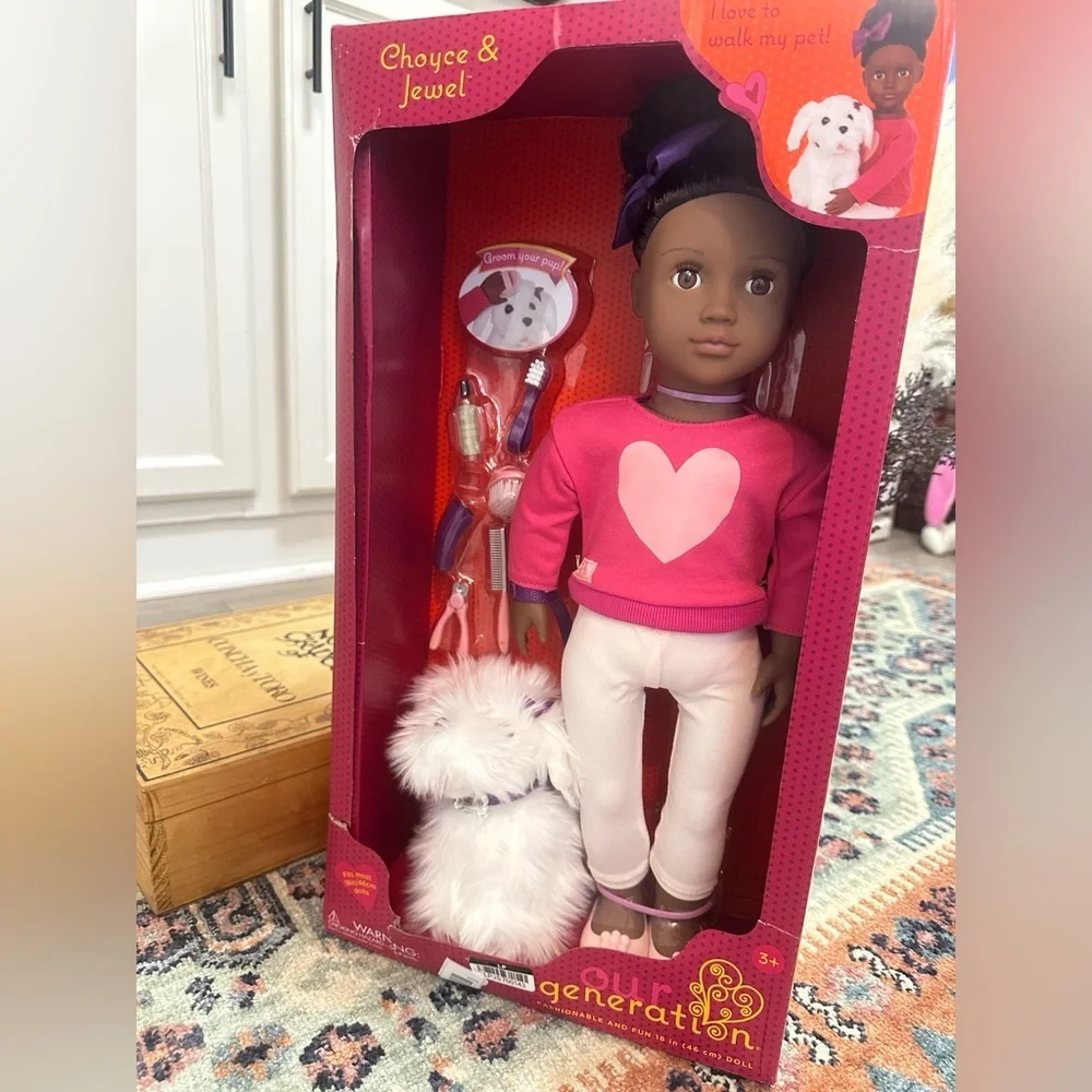 New Our Generation Choyce & Jewel 18-inch Doll, Maltese Puppy Dog & Accessories